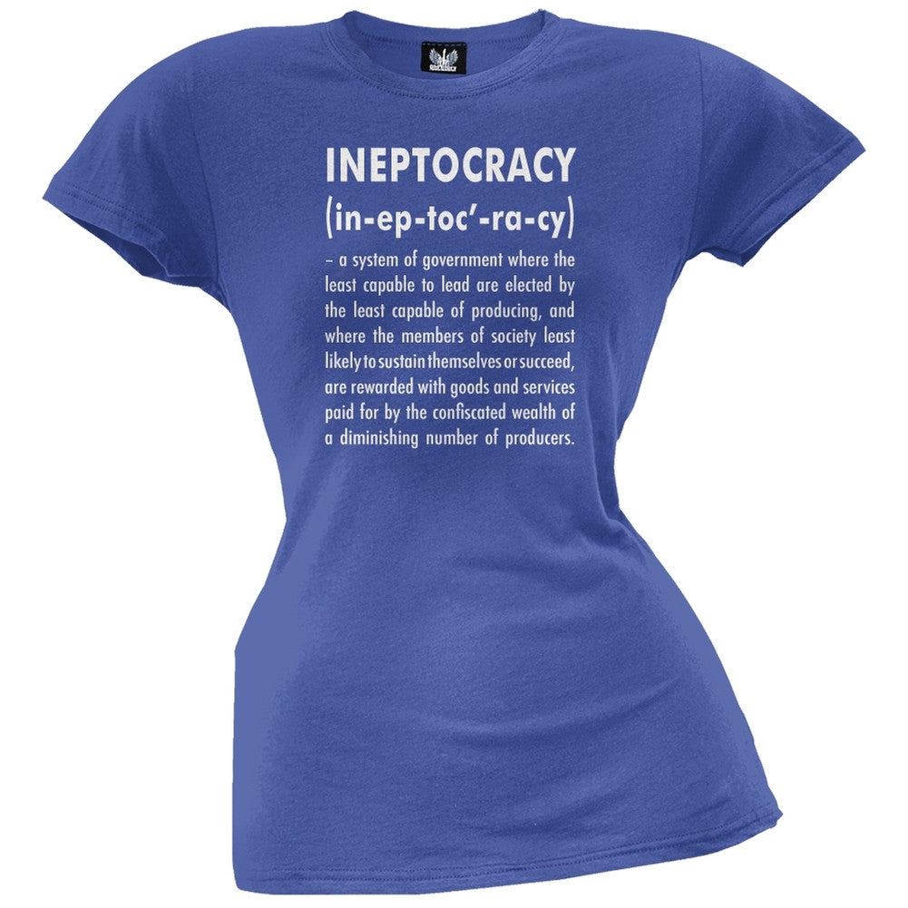 Ineptocracy Definition Juniors T-Shirt Juniors T-Shirts Old Glory