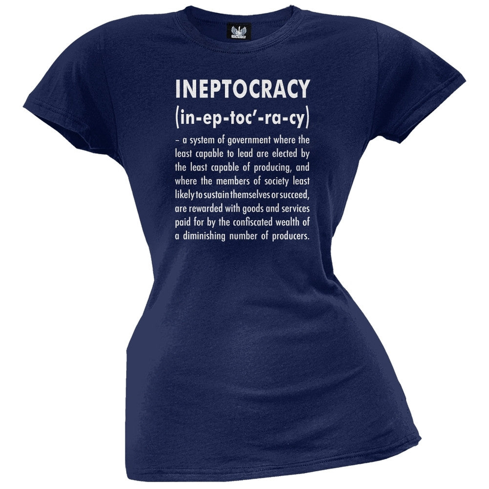 Ineptocracy Definition Juniors T-Shirt Juniors T-Shirts Old Glory