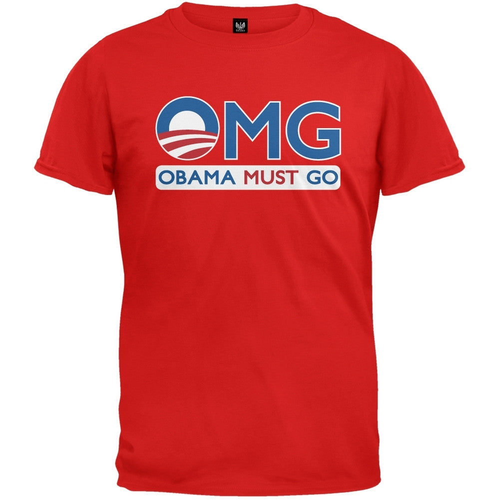 Obama Must Go Red T-Shirt Men's T-Shirts Old Glory 2XL Red