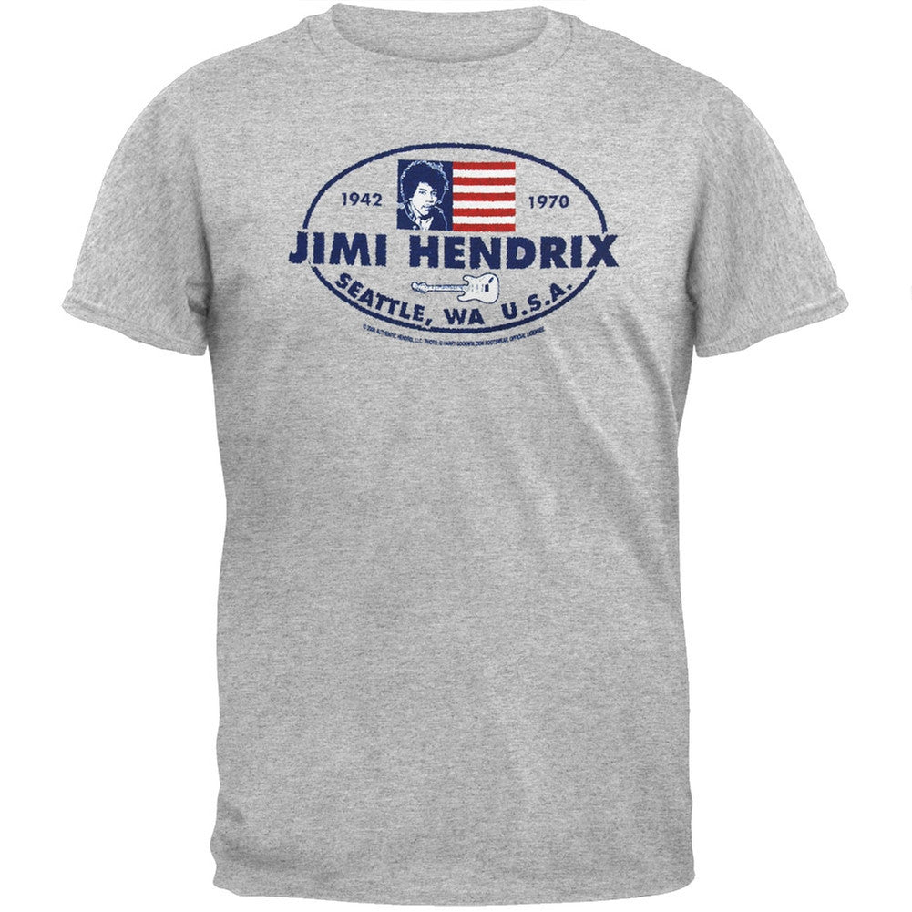 Jimi Hendrix - Athletic T-Shirt Men's T-Shirts Jimi Hendrix 2XL Grey