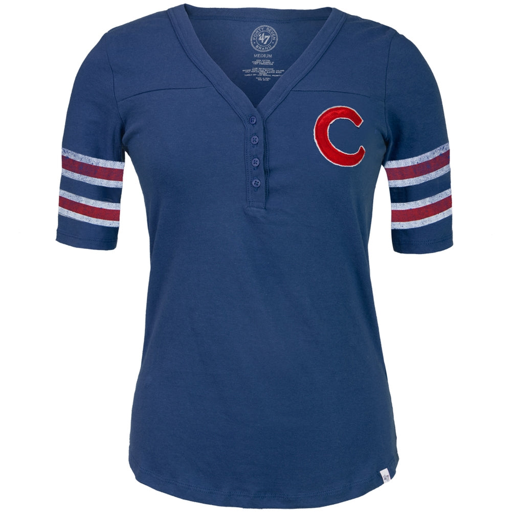 Chicago Cubs - Juniors Playoff Premium Henley Juniors Henleys Chicago Cubs SM Blue