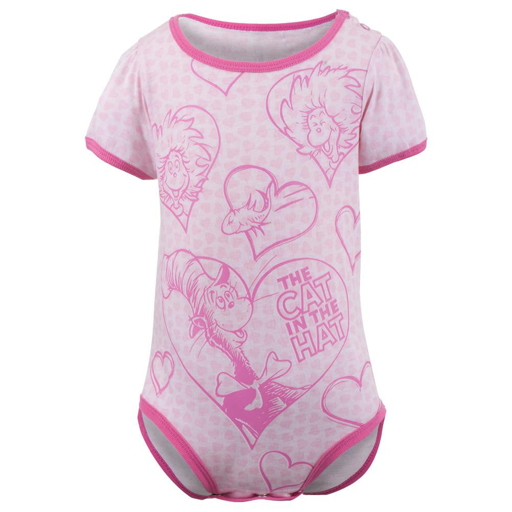 Dr. Seuss -  Cat In The Hat Light Pink Baby One Piece Baby One Piece Dr. Seuss 0-3M Pink