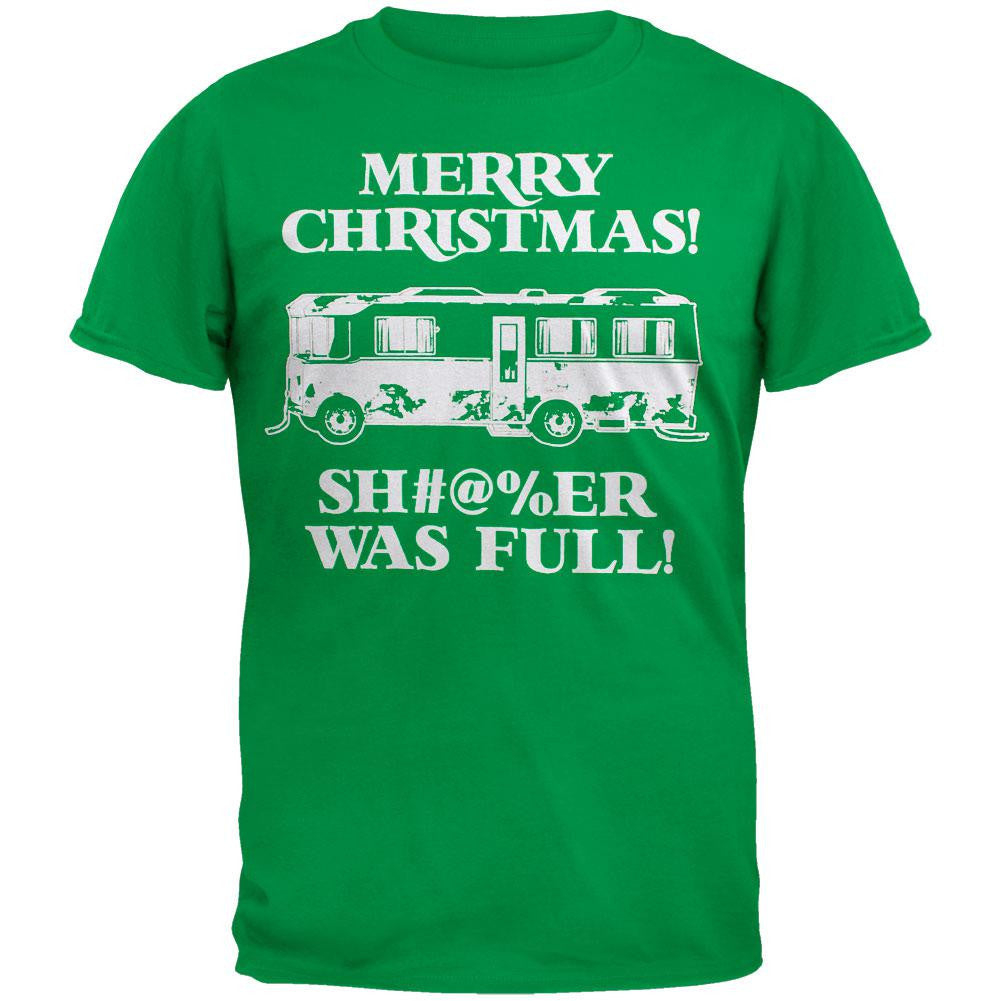 Christmas Vacation - Shitter Was Full Green Adult T-Shirt Men's T-Shirts National Lampoon SM Green
