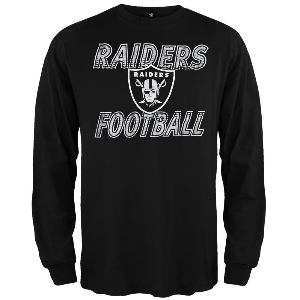 Oakland Raiders - Flanker Logo Premium Long Sleeve T-Shirt Men's Long Sleeves Oakland Raiders LG Black