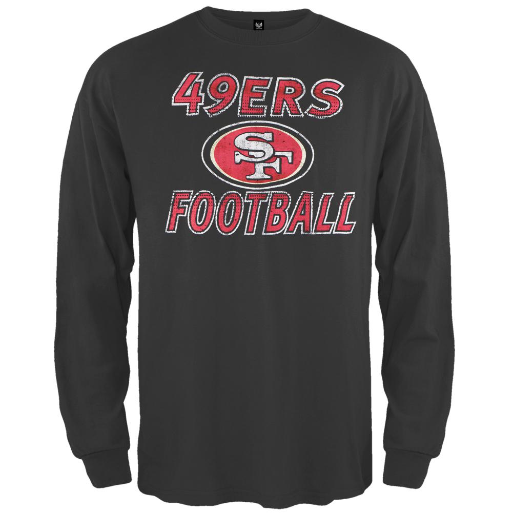 San Francisco 49ers - Flanker Logo Premium Long Sleeve T-Shirt Men's Long Sleeves San Francisco 49ers MD Black
