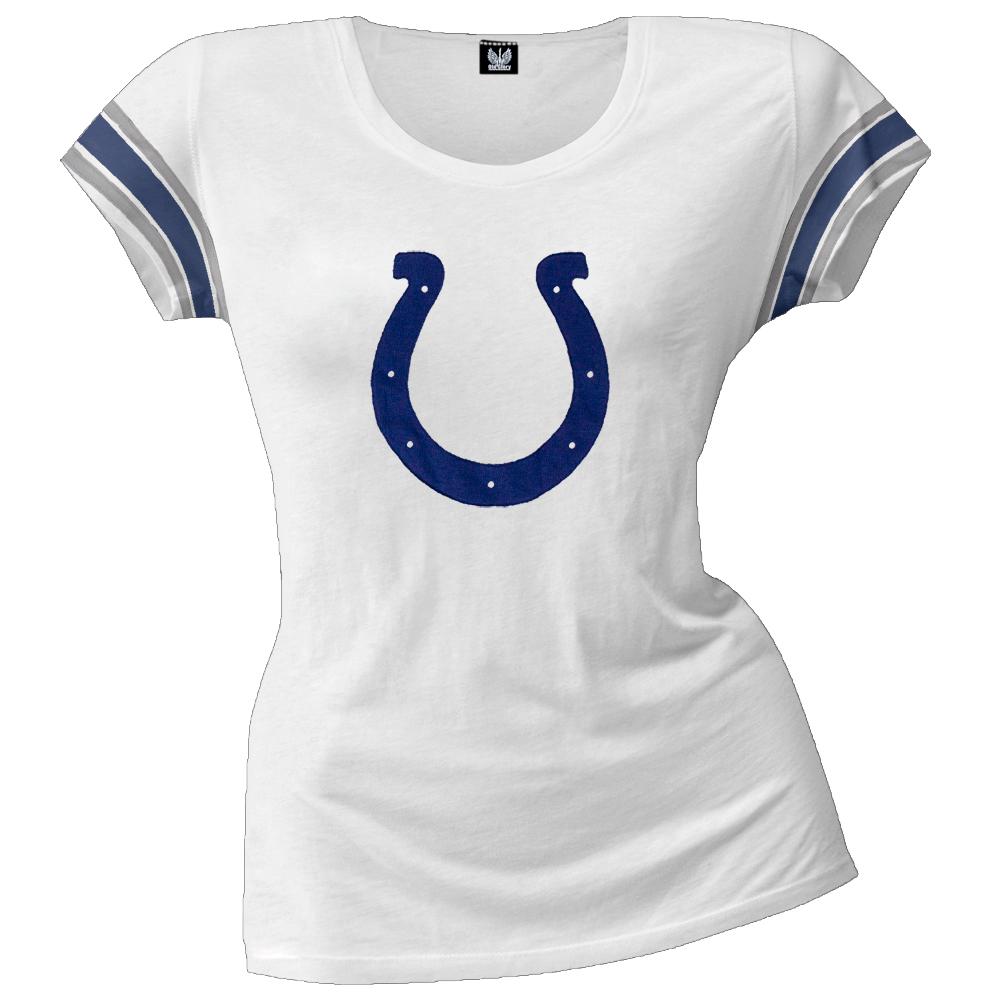 Indianapolis Colts - Off-Campus Juniors Premium Scoop T-Shirt Juniors T-Shirts Indianapolis Colts LG White