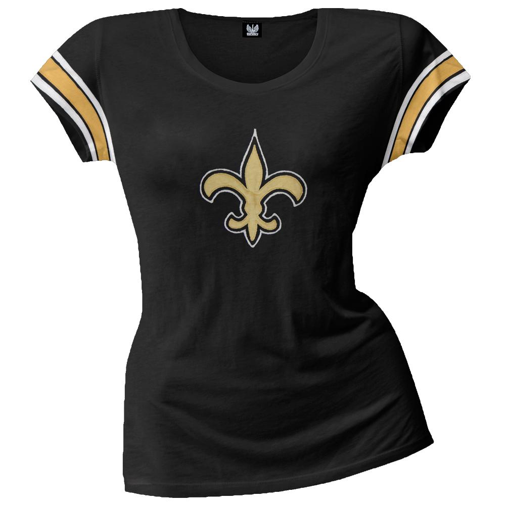 New Orleans Saints - Off-Campus Juniors Premium Scoop T-Shirt Juniors T-Shirts New Orleans Saints LG Black