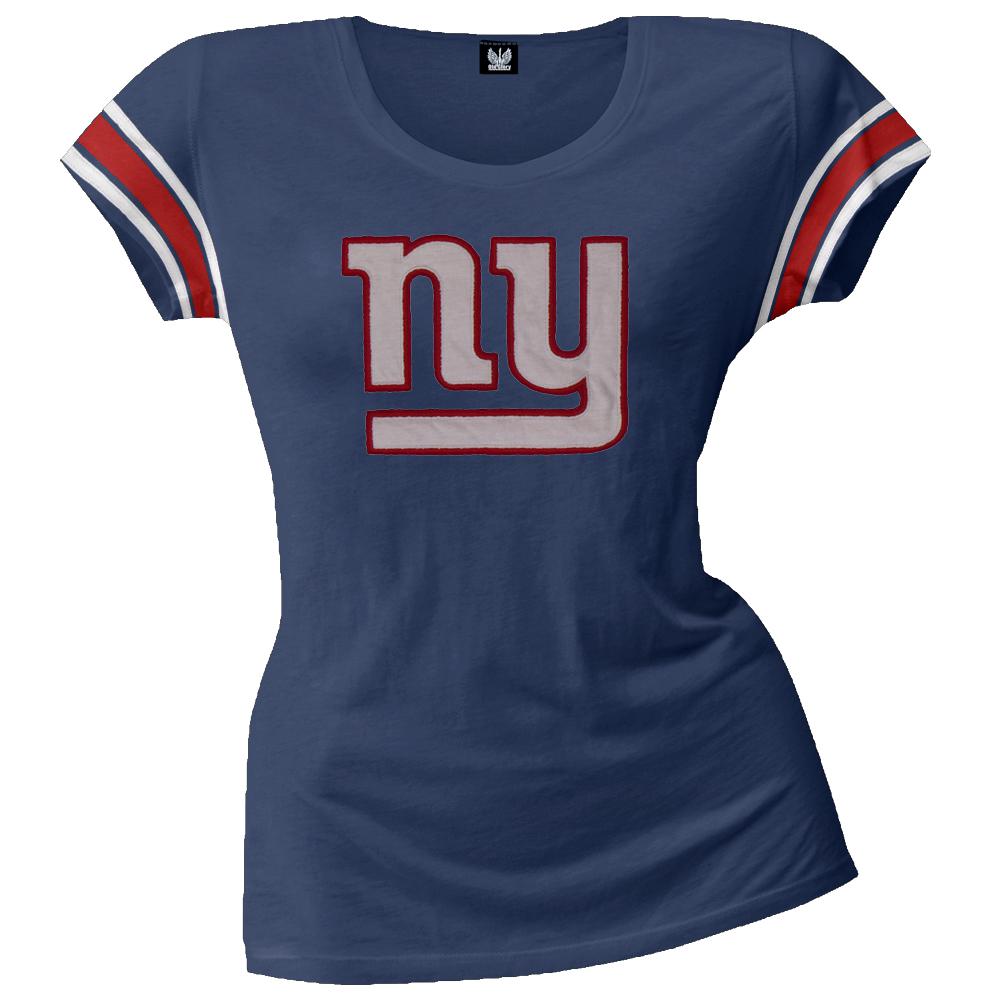 New York Giants - Off-Campus Juniors Premium Scoop T-Shirt Juniors T-Shirts New York Giants LG Blue