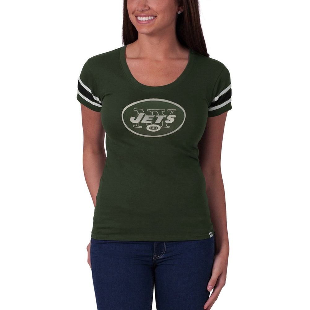New York Jets - Off Campus Juniors Premium Scoop T-Shirt Juniors T-Shirts New York Jets LG Green
