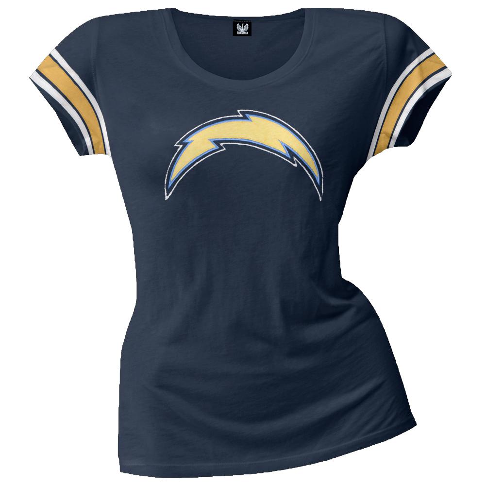San Diego Chargers - Off Campus Juniors Premium Scoop T-Shirt Juniors T-Shirts San Diego Chargers LG Blue