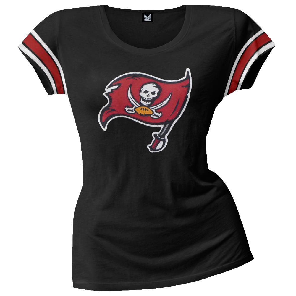 Tampa Bay Buccaneers - Off Campus Juniors Premium Scoop T-Shirt Juniors T-Shirts Tampa Bay Buccaneers MD Black