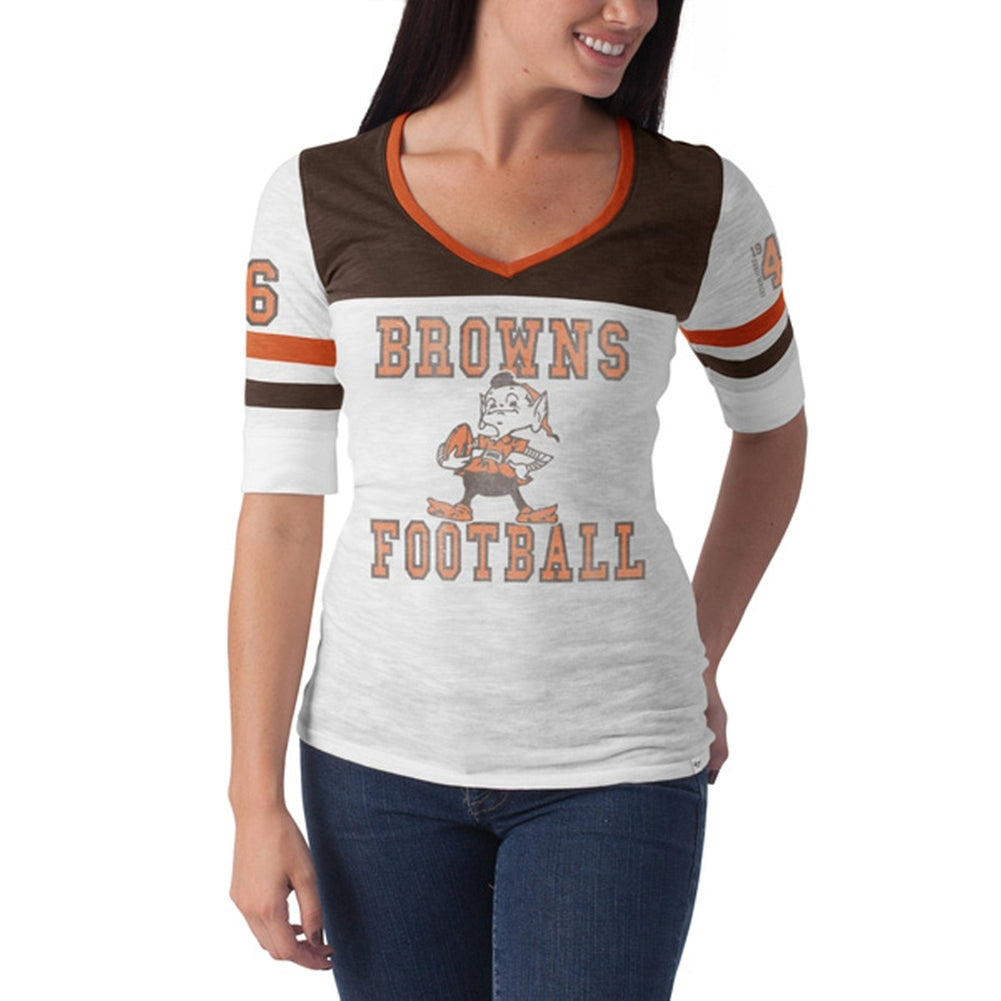 Cleveland Browns - Debut Premium Juniors T-Shirt Juniors T-Shirts Cleveland Browns LG White