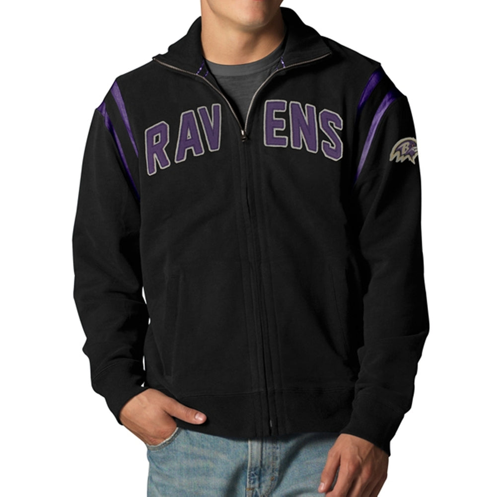 Baltimore Ravens - Heisman Premium Track Jacket Men's Jackets Baltimore Ravens SM Black