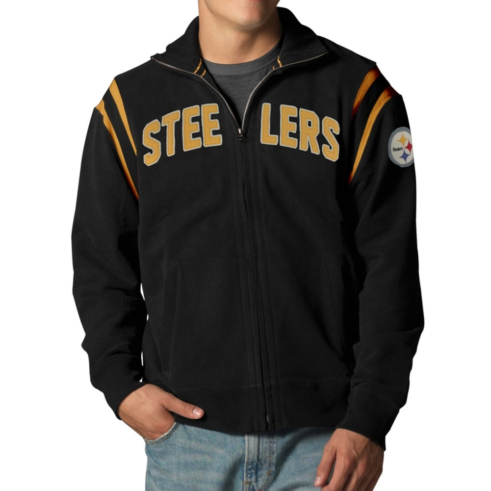 Pittsburgh Steelers - Heisman Premium Track Jacket Men's Jackets Pittsburgh Steelers LG Black