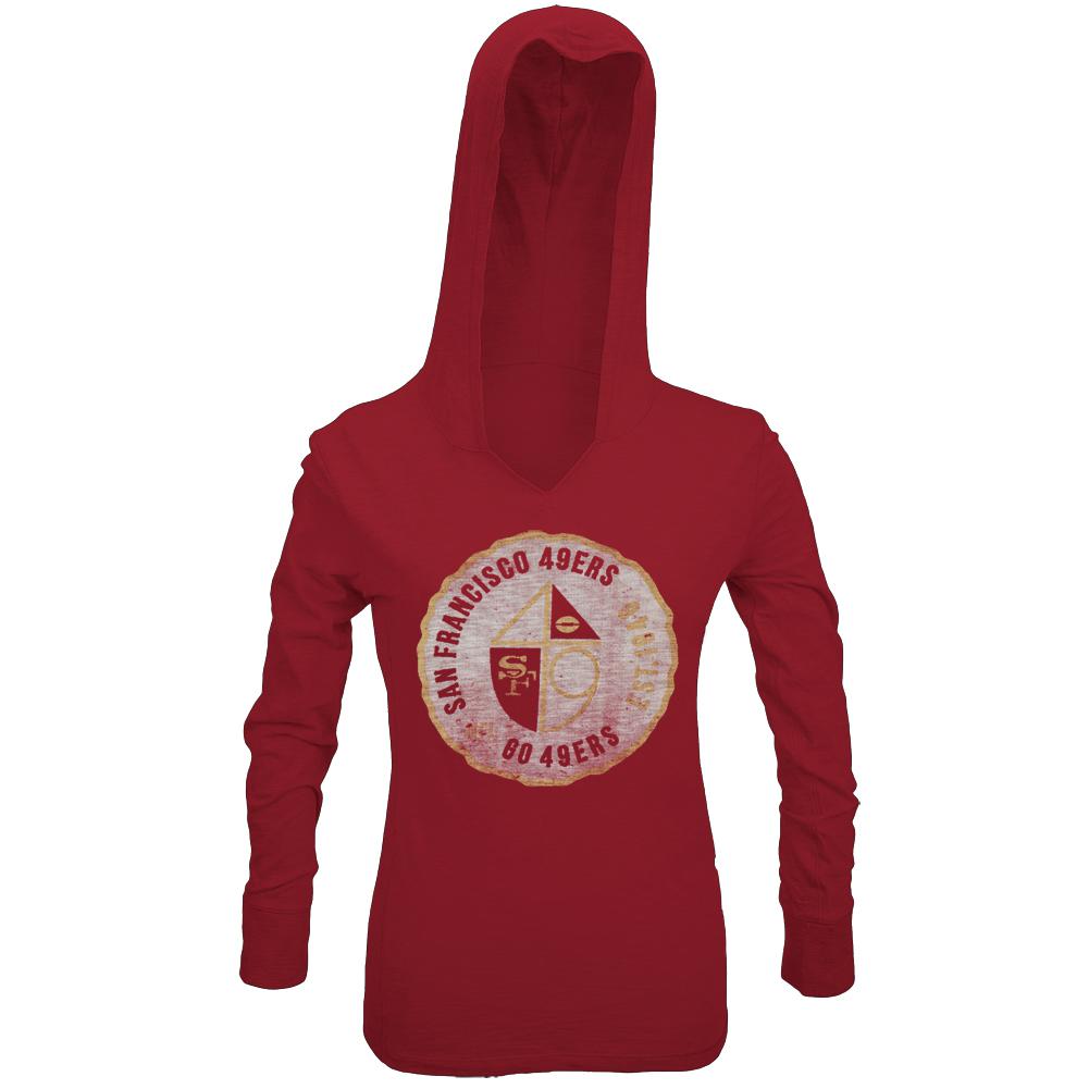 San Francisco 49ers - Primetime Juniors Hooded Long Sleeve T-Shirt Juniors Long Sleeves San Francisco 49ers LG Red
