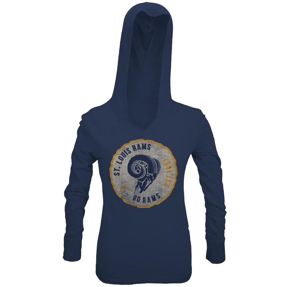 St. Louis Rams - Primetime Juniors Hooded Long Sleeve T-Shirt Juniors Long Sleeves St. Louis Rams LG Blue