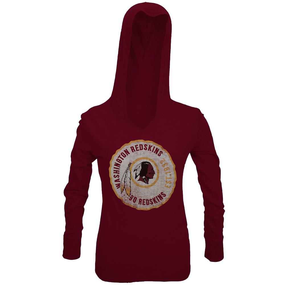 Washington Redskins - Primetime Juniors Hooded Long Sleeve T-Shirt Juniors Long Sleeves Washington Redskins SM Red
