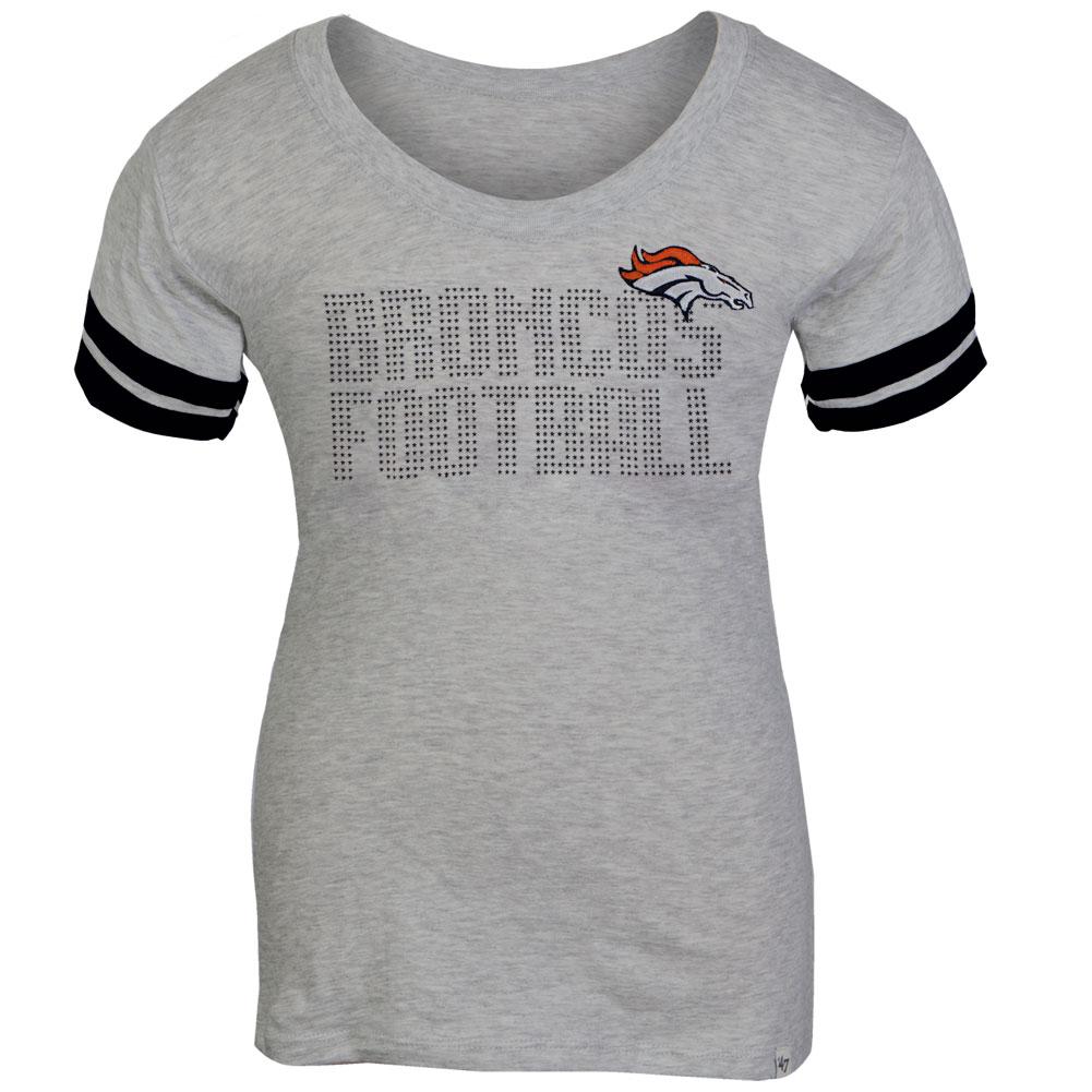 Denver Broncos - Showtime Premium Juniors Scoop T-Shirt Juniors T-Shirts Denver Broncos LG Grey