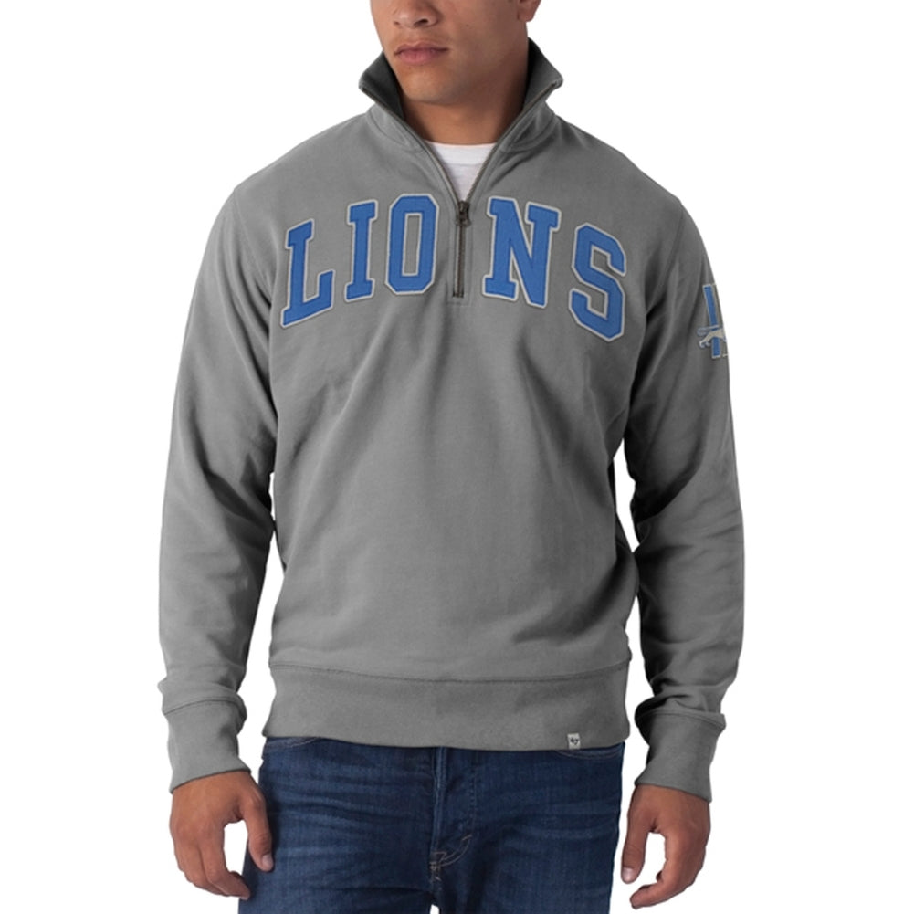 Detroit Lions - Striker 1/4 Zip Premium Sweatshirt Men's Sweatshirts Detroit Lions LG Grey