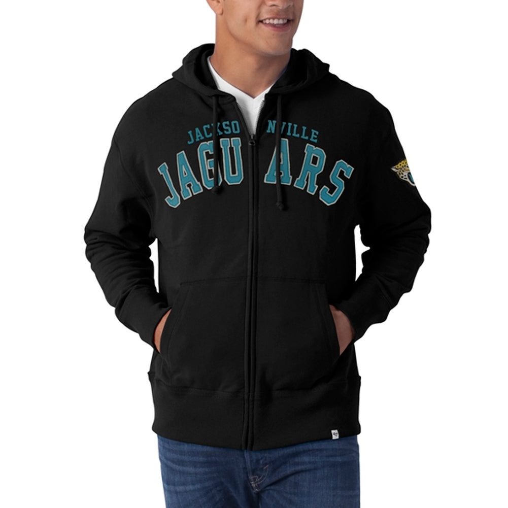 Jacksonville Jaguars - Striker Full Zip Premium Hoodie Men's Hoodies Jacksonville Jaguars 2XL Black