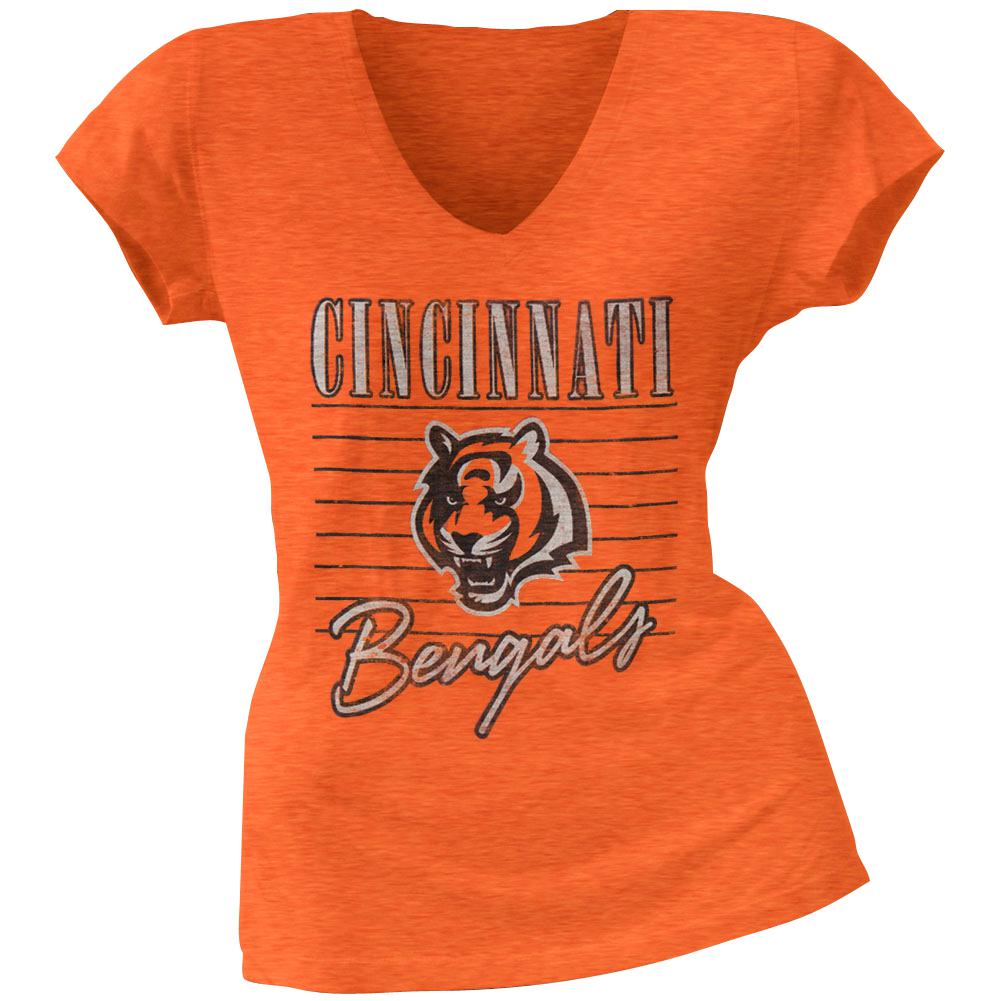 Cincinnati Bengals - Scrum Logo Premium Juniors T-Shirt Juniors T-Shirts Cincinnati Bengals LG Orange