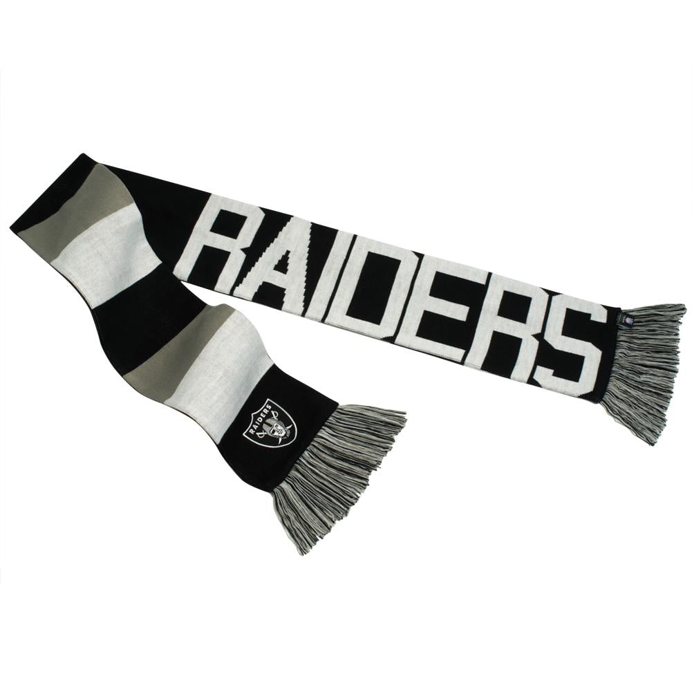 Oakland Raiders - Baker Reversible Striped Knit Scarf Scarves & Boas Old Glory OS Black