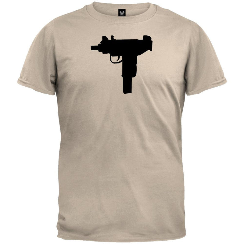 Pistols - Uzi Silhouette Military Green T-Shirt Men's T-Shirts Old Glory