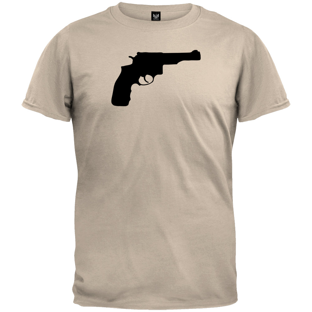 Pistols - Pistol Silhouette Sand T-Shirt Men's T-Shirts Old Glory 2XL Tan