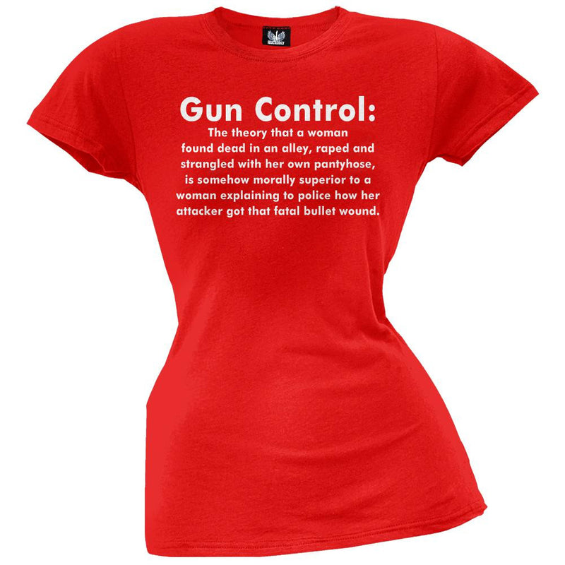 Gun Control Definition Black Juniors T-Shirt Juniors T-Shirts Old Glory