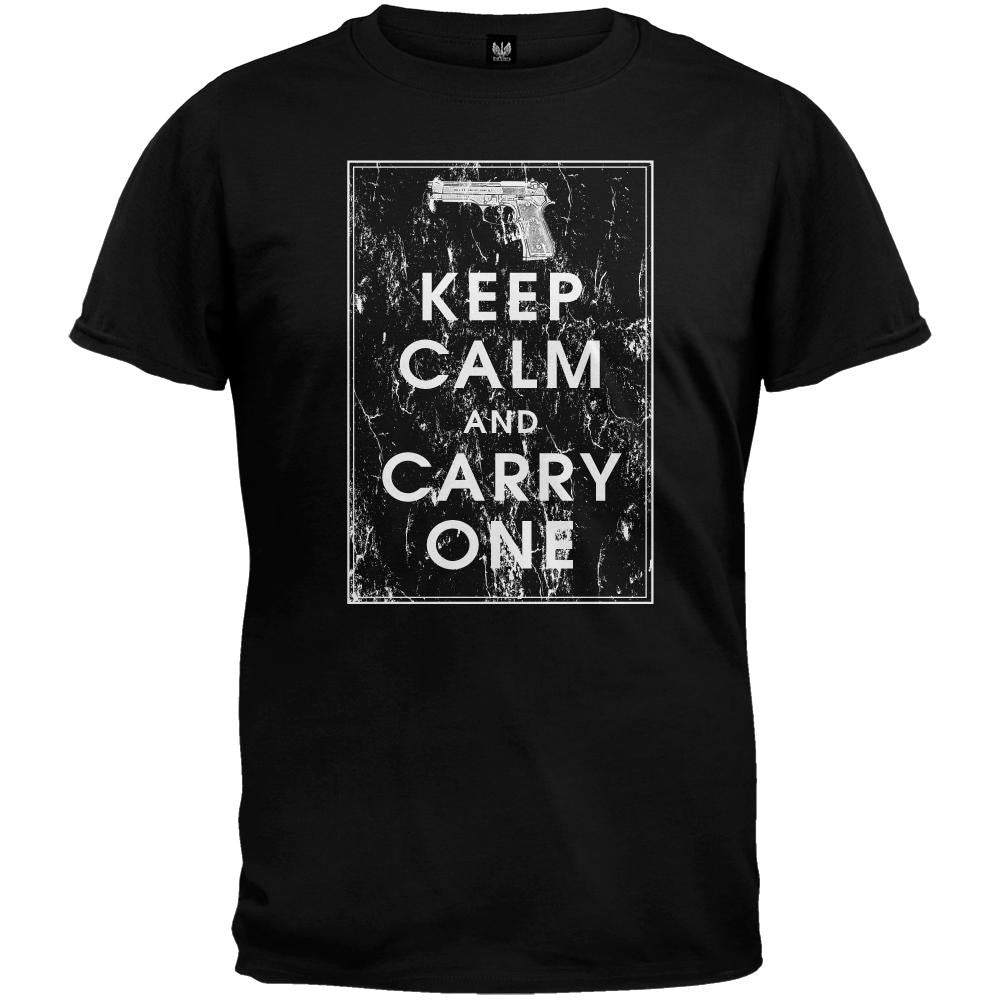 Keep Calm And Carry One Black T-Shirt Men's T-Shirts Old Glory