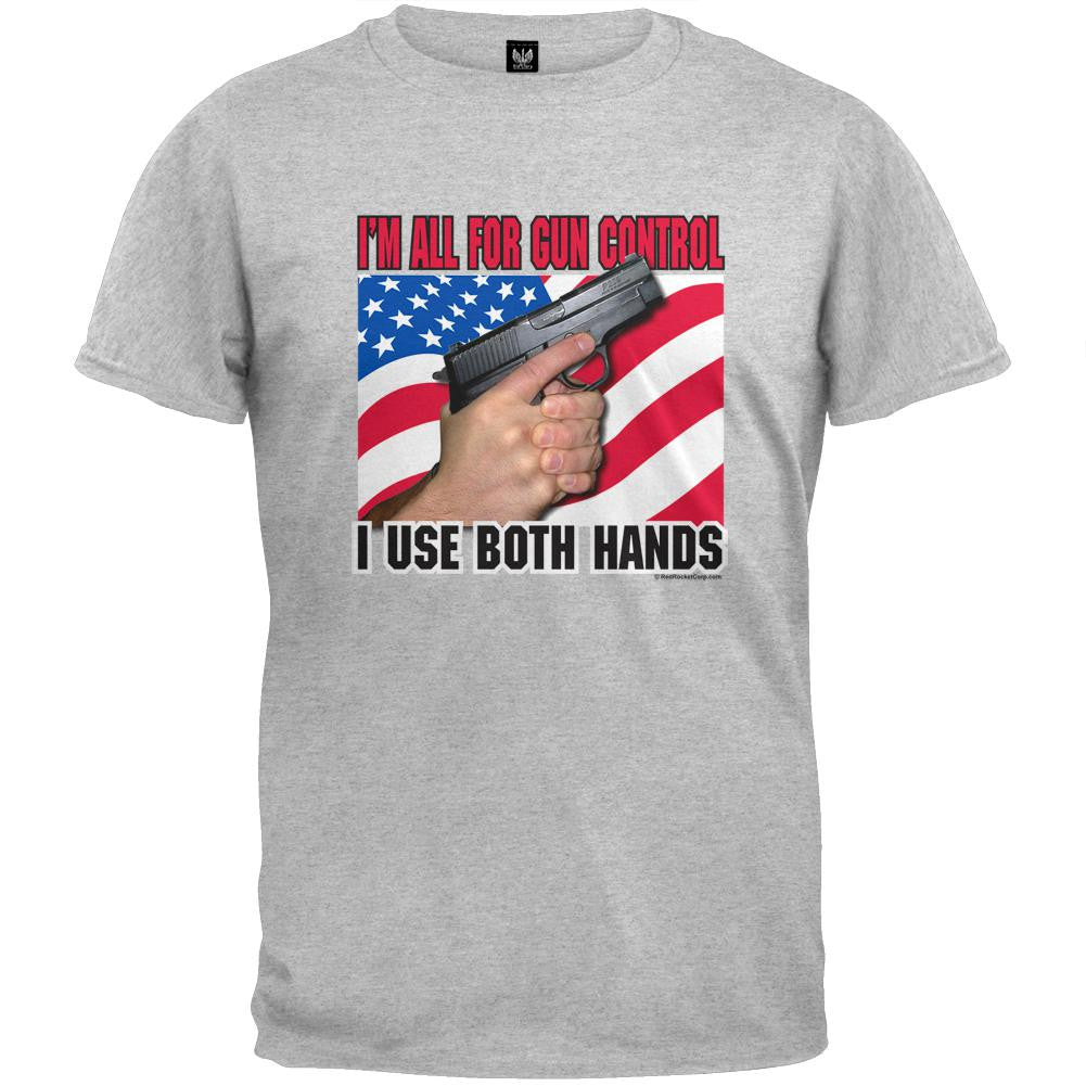 I'm All For Gun Control Heather Grey T-Shirt Men's T-Shirts Old Glory