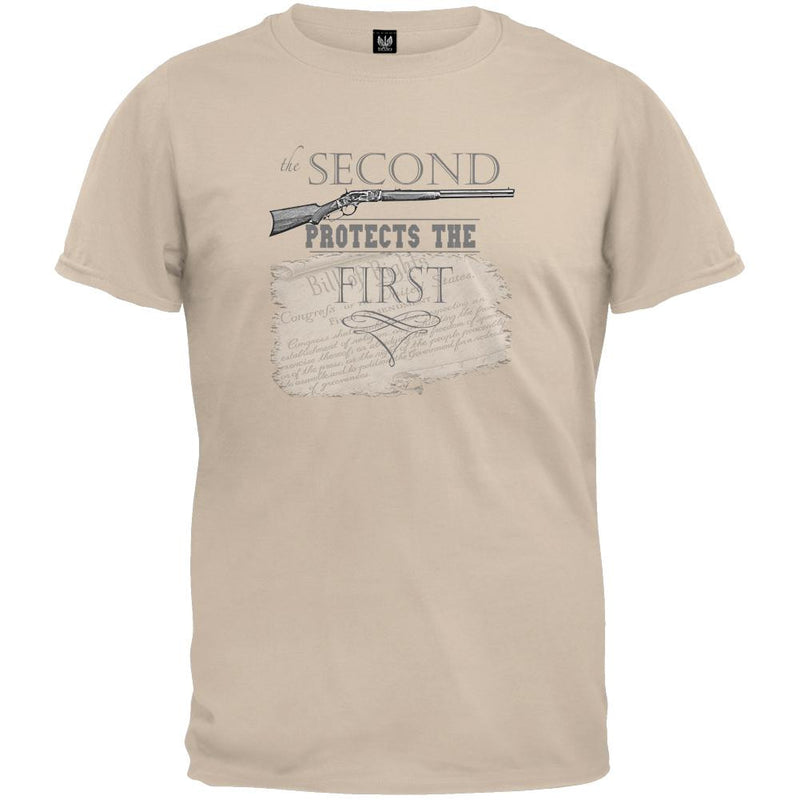 The Second Protects The First Black T-Shirt Men's T-Shirts Old Glory