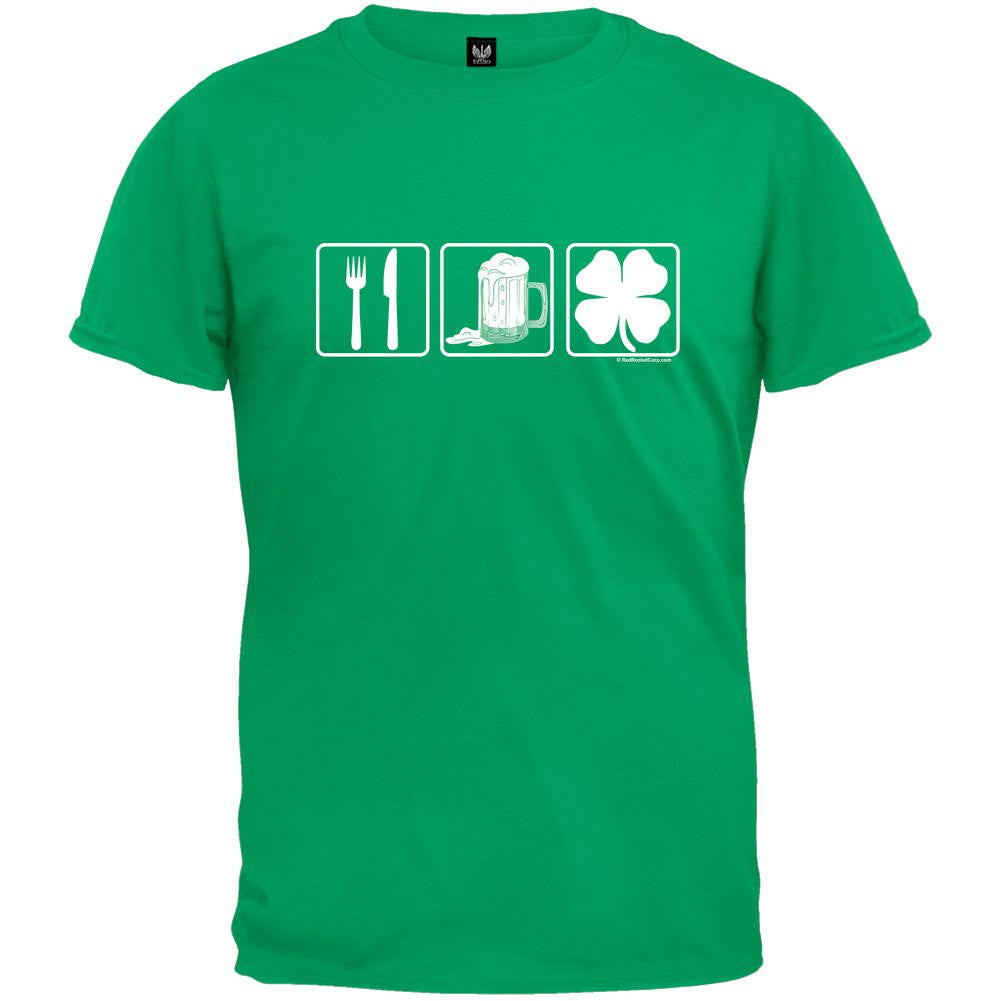Eat Drink Shamrock T-Shirt Men's T-Shirts Old Glory