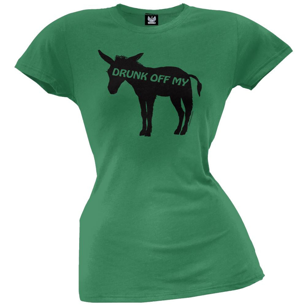 Drunk Off My Ass Juniors T-Shirt Juniors T-Shirts Old Glory SM Green