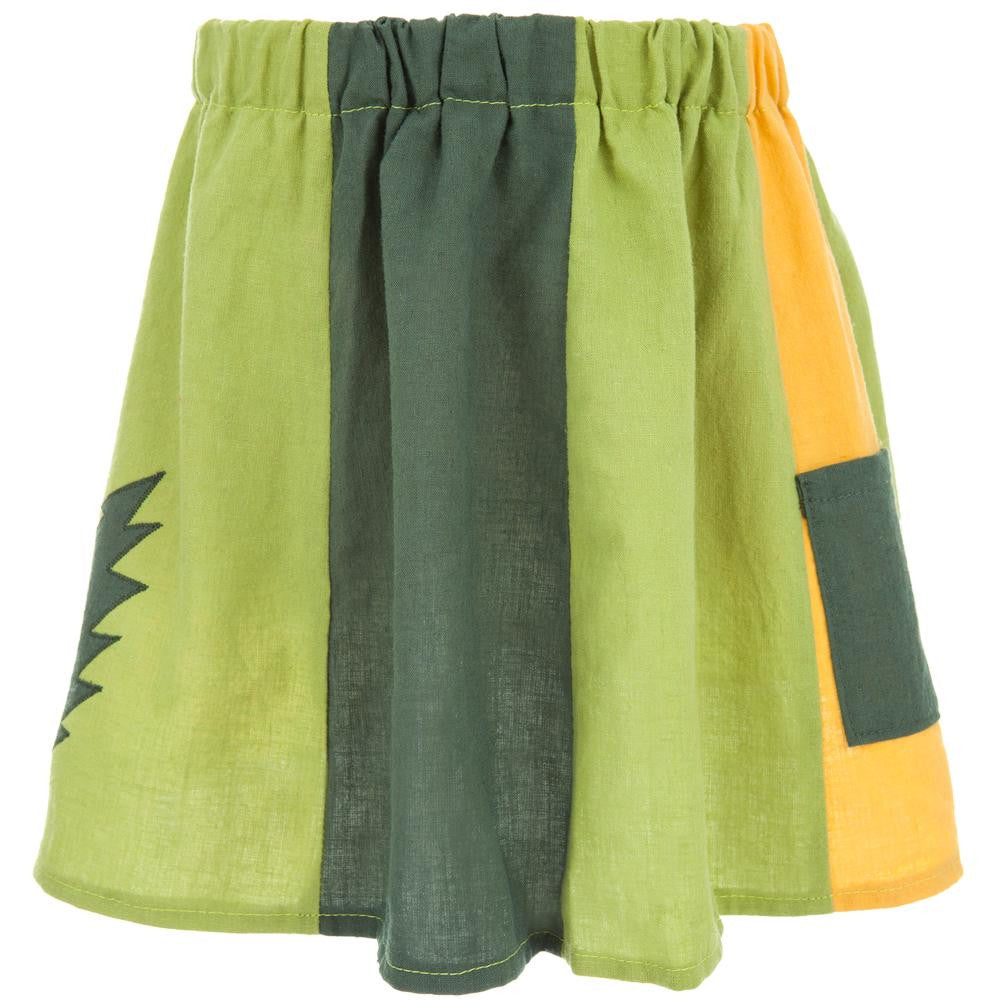 Grateful Dead - Lightning Bolt Green Juvy Panel Skirt Juvenile Skirts Grateful Dead