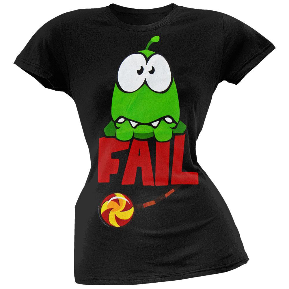 Cut The Rope - Classic Fail Juniors T-Shirt Juniors T-Shirts Cut The Rope LG Black