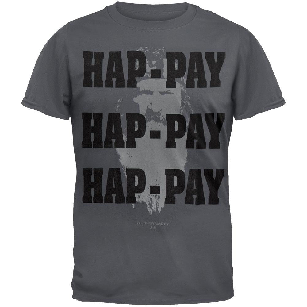 Duck Dynasty - Hap-Pay Face T-Shirt Men's T-Shirts Duck Dynasty SM Grey