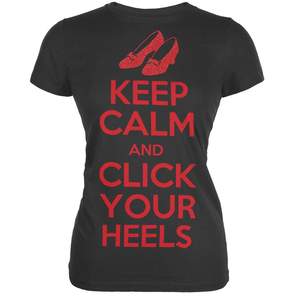 Wizard of Oz - Keep Calm and Click Your Heels Juniors T-Shirt Juniors T-Shirts Wizard of Oz MD Black