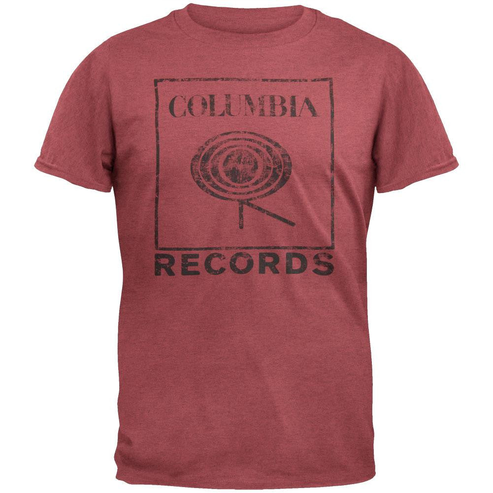Colombia Records - Distressed Logo Soft T-Shirt Men's T-Shirts Columbia Records 2XL Red