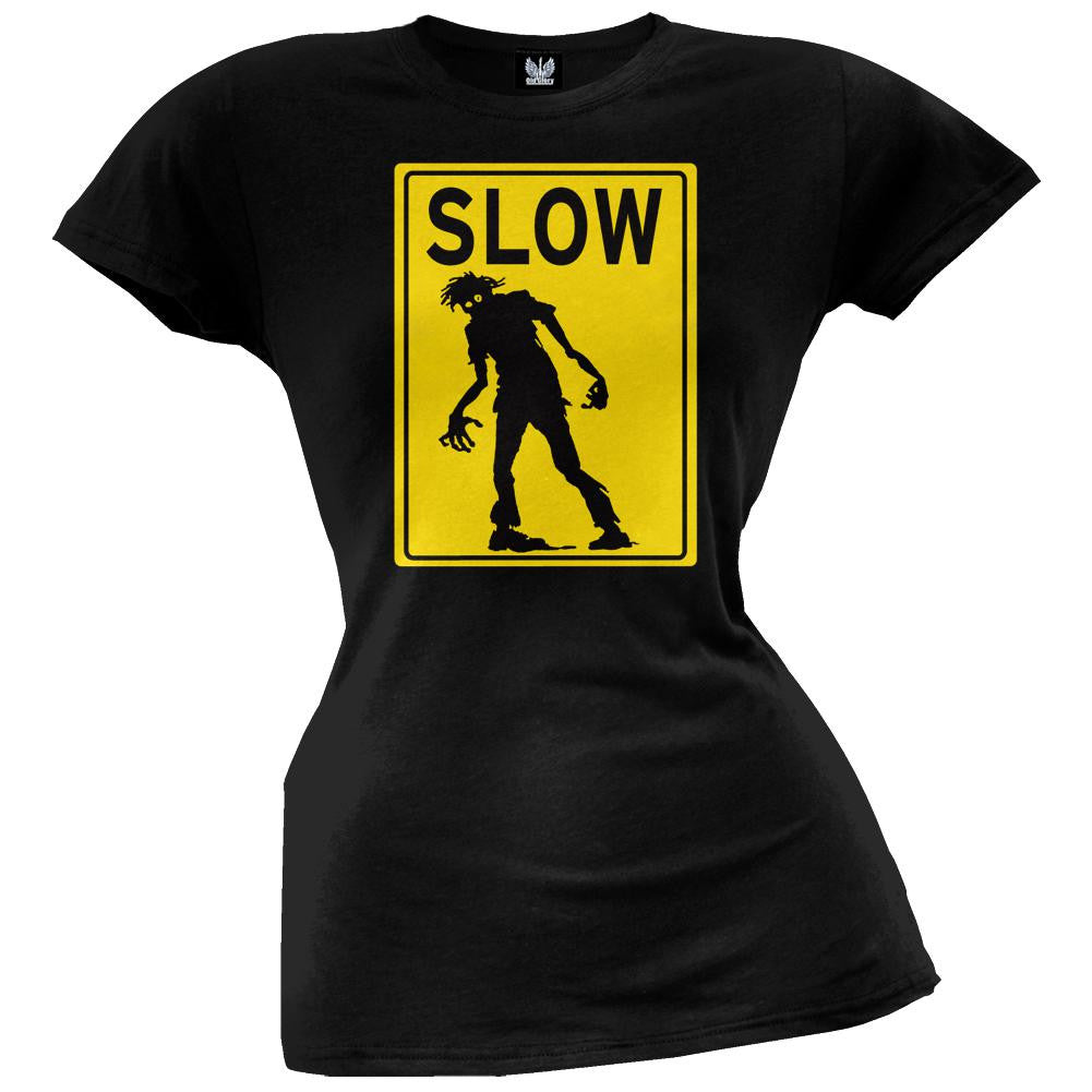 Zombie Crossing Juniors T-Shirt Juniors T-Shirts Old Glory