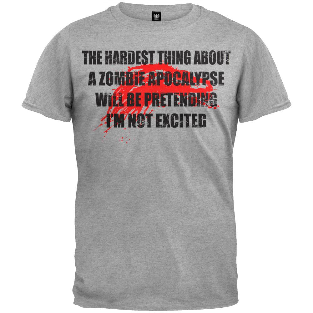 Hardest Thing About Zombie Apocalypse T-Shirt Men's T-Shirts Old Glory