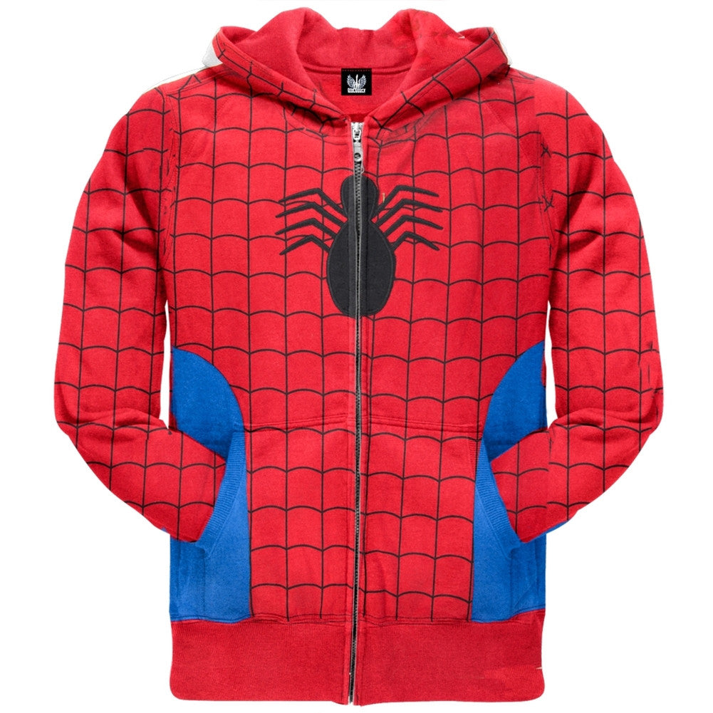 Spider-Man - Hidden Parker Youth Costume Zip Hoodie Youth Hoodies Spider-Man 14 Red