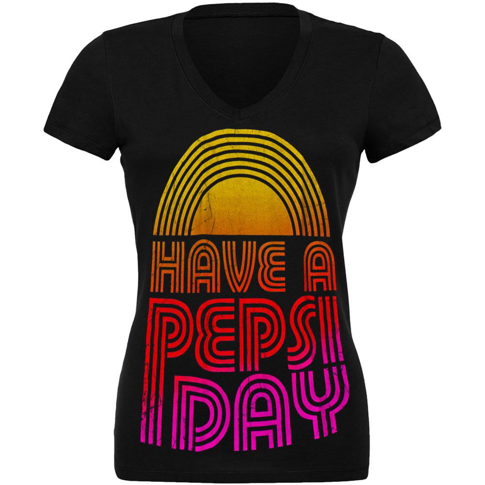Pepsi - Flashback Juniors V-Neck T-Shirt Juniors T-Shirts Pepsi LG Black