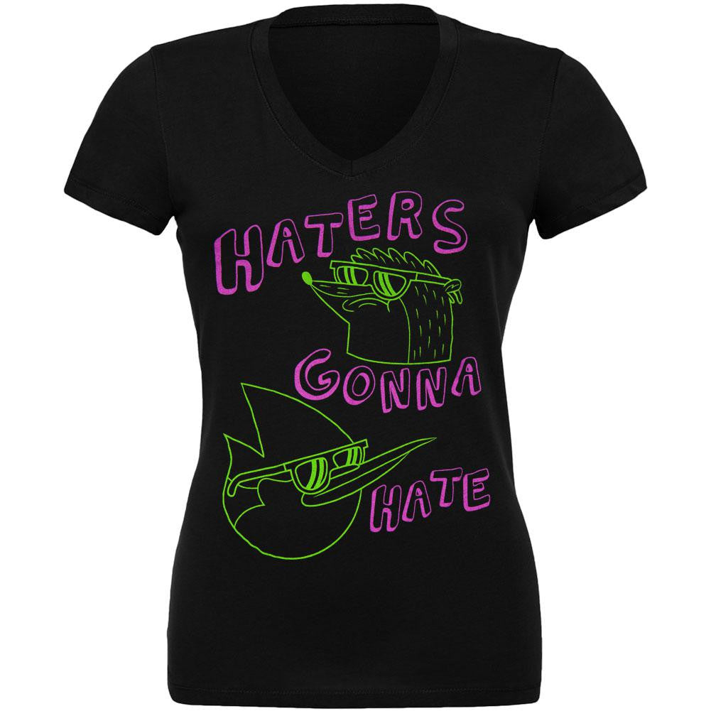Regular Show - Gonna Hate Juniors V-Neck T-Shirt Juniors T-Shirts Regular Show MD Black