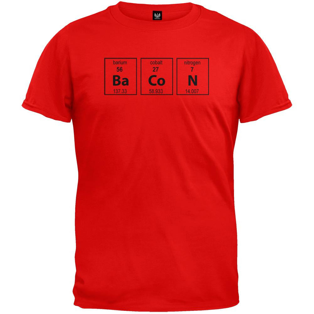 Bacon Periodic Table T-Shirt Men's T-Shirts Old Glory 2XL Red