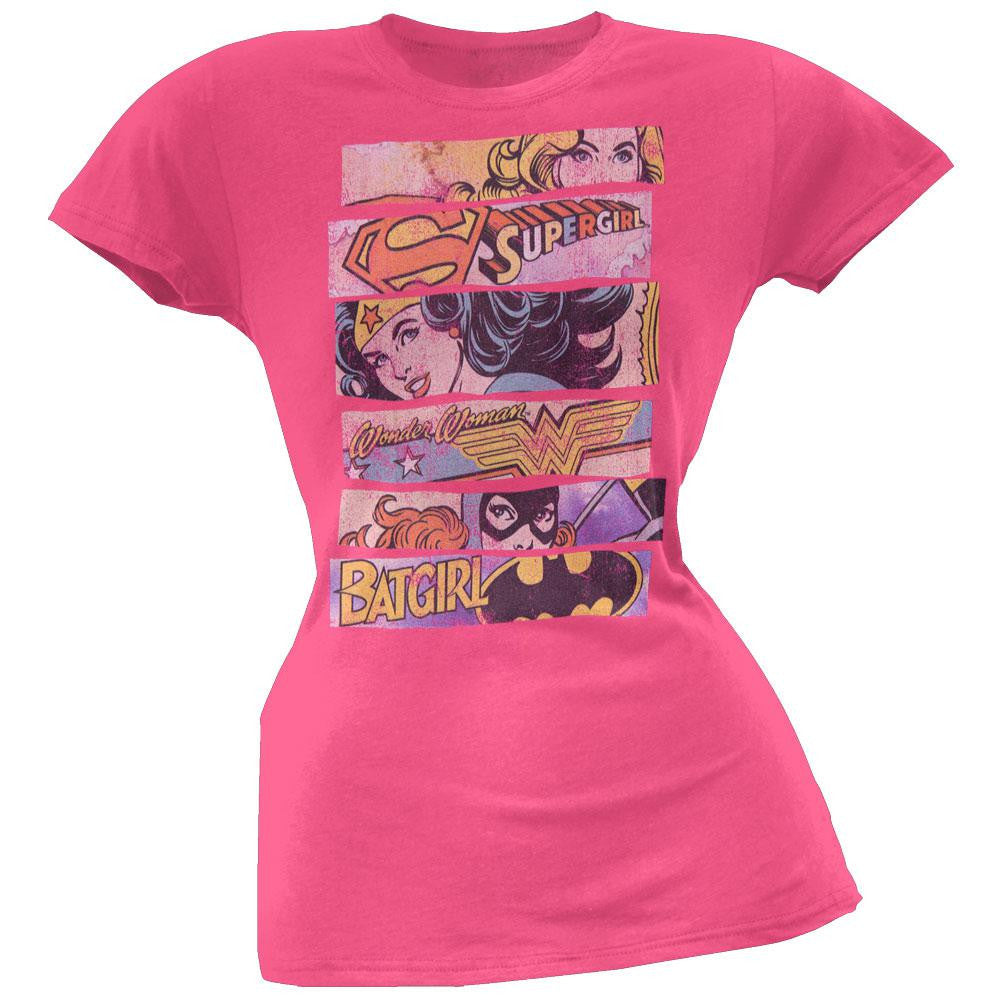 DC Comics - Three of a Kind Juniors T-Shirt Juniors T-Shirts DC Comics LG Pink