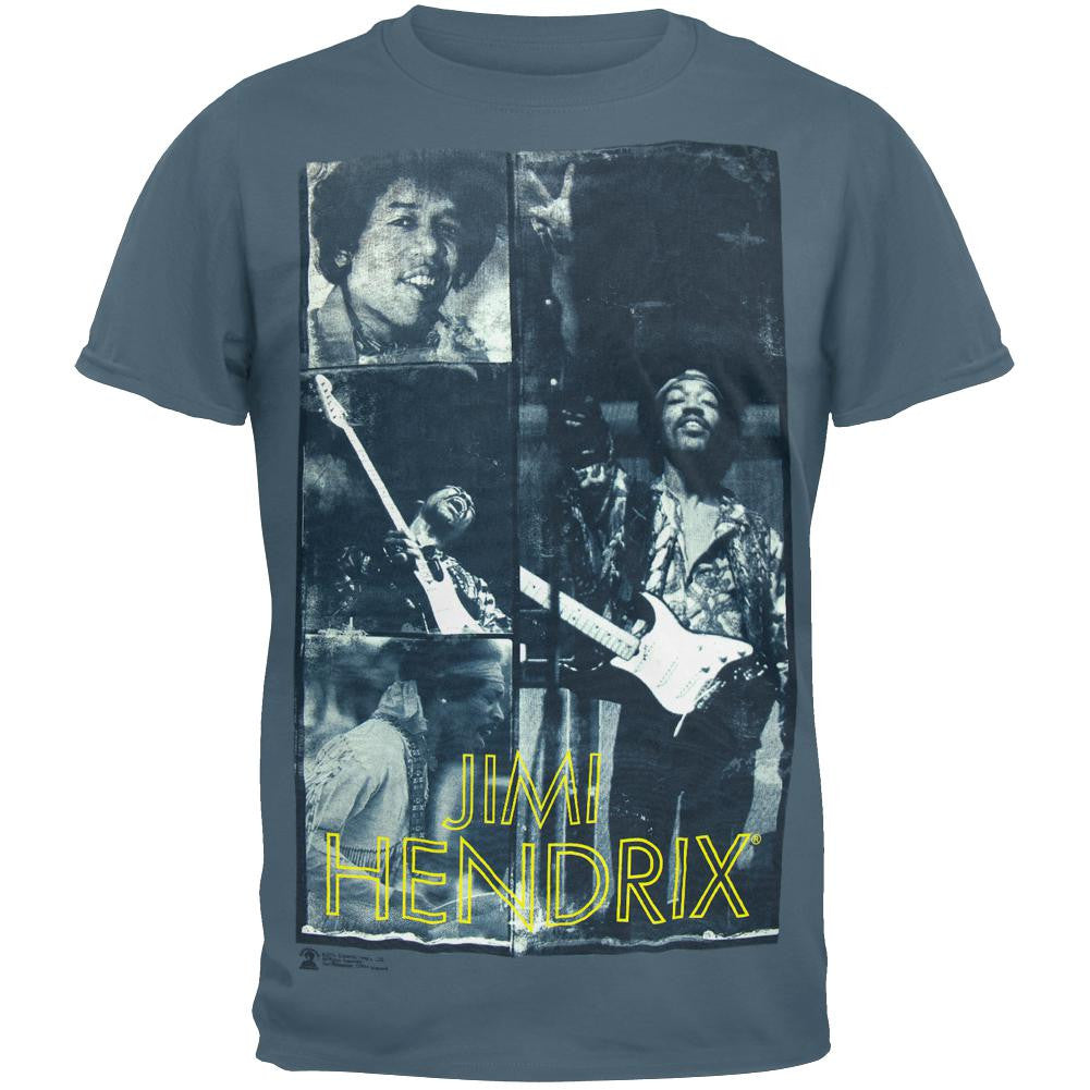 Jimi Hendrix - Photo Collage T-Shirt Men's T-Shirts Jimi Hendrix SM Blue