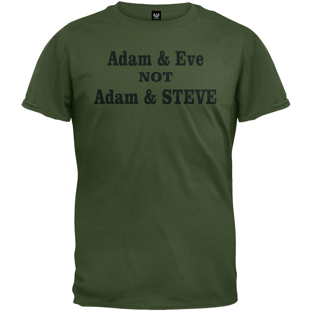 Adam and Eve Not Adam and Steve T-Shirt Men's T-Shirts Old Glory 3XL Military Green