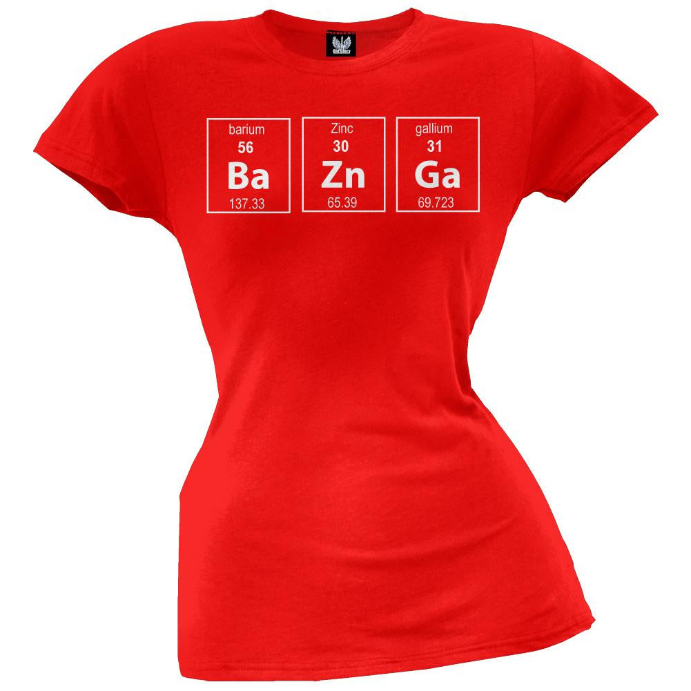 Bazinga Perodic Table Juniors T-Shirt Juniors T-Shirts Old Glory