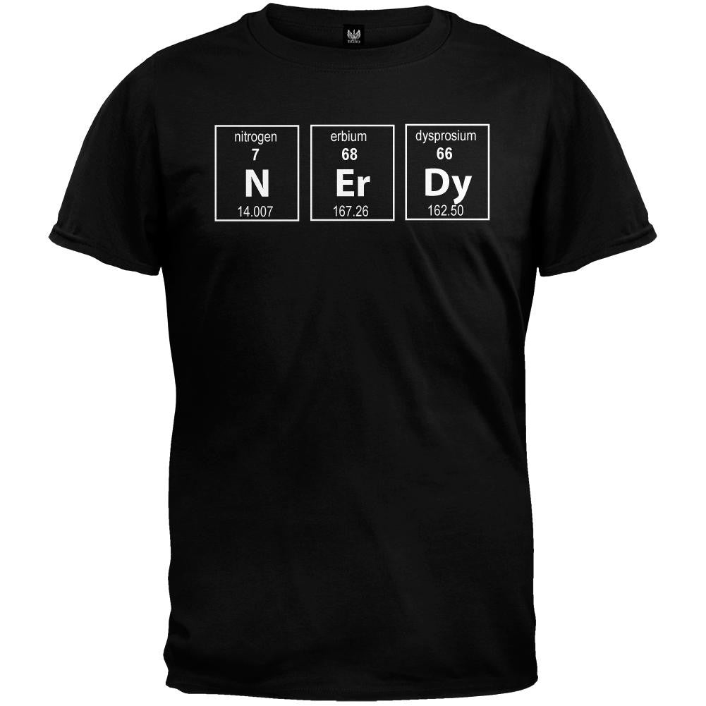 Nerdy Periodic Table Black T-Shirt Men's T-Shirts Old Glory 2XL Black